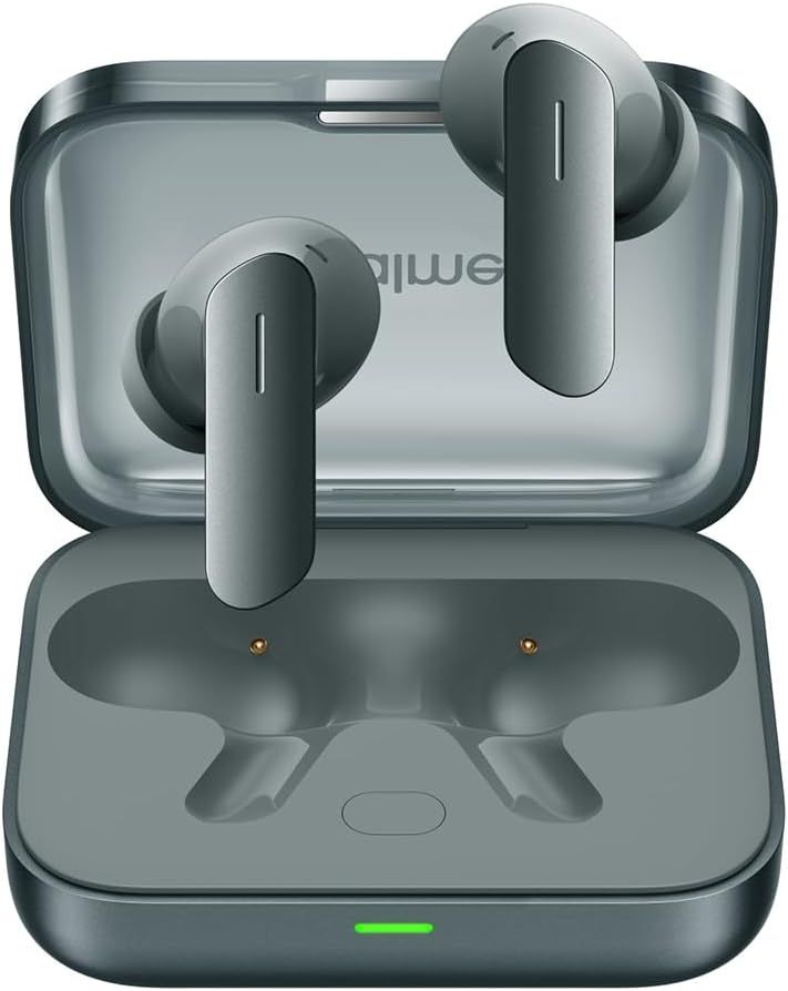 Realme Buds Air 7 Wireless Bluetooth Earbuds with Hi-Res Stereo Sound and Active Noise Cancellation - Green