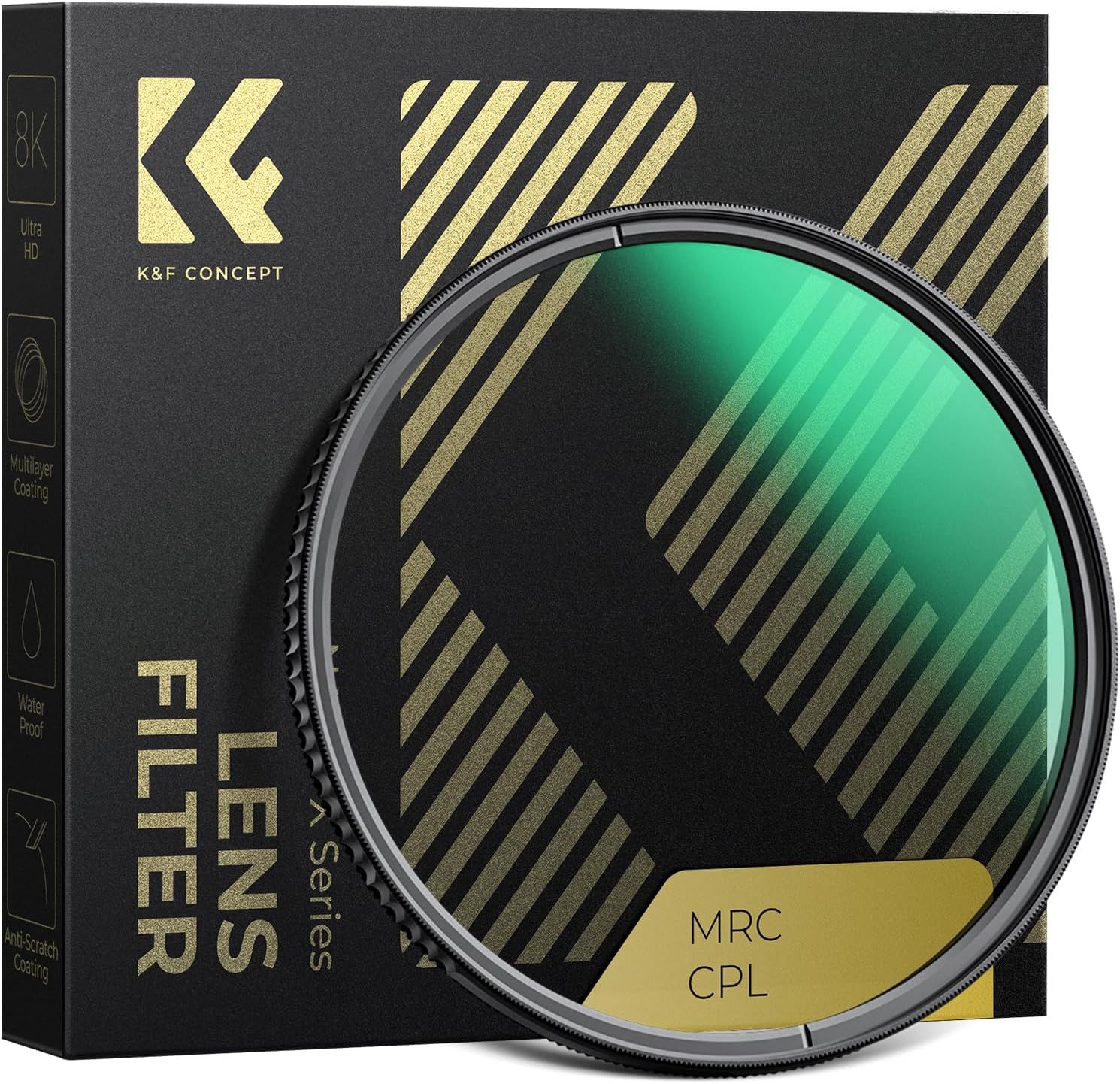 Filtro polarizador K&F Concept 46 mm CPL Nano-X MRC HD Ultra Delgado Multicapa para Objetivo de Cámara