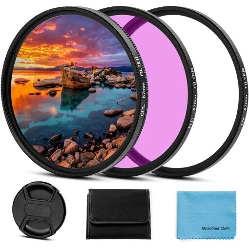 Universal 77mm UV CPL FLD Filter Kit for Canon, Nikon, Sony, Pentax, Olympus, Fuji Cameras