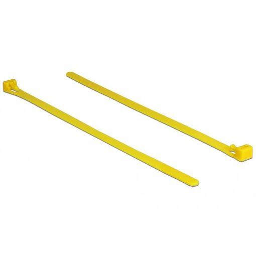 Serre-câble Delock en nylon détachable, jaune, 20 cm x 7,5 mm (100 pièces)