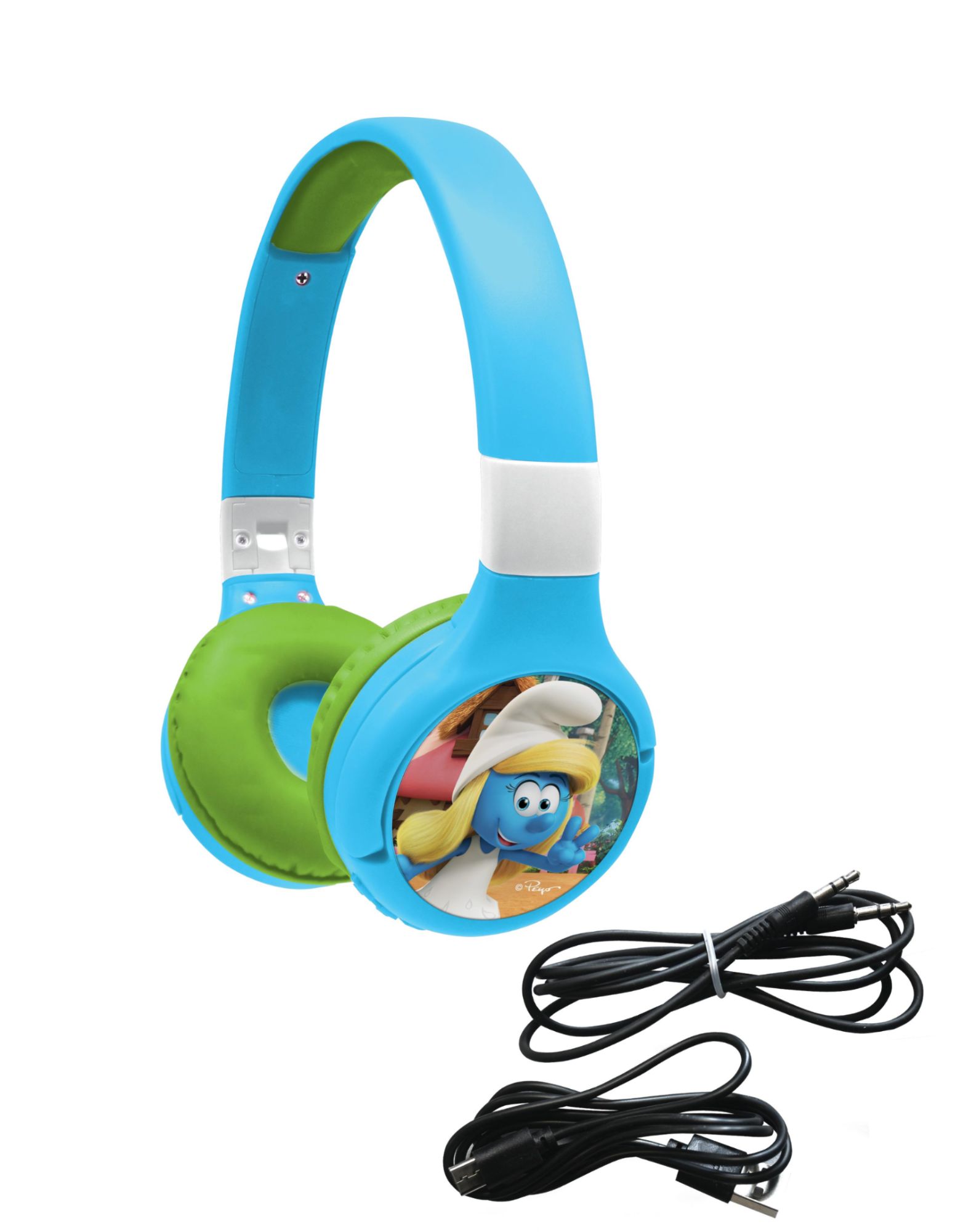 Lexibook Schtroumpfs 2-in-1 Bluetooth & Wired Headset with Sound Limit