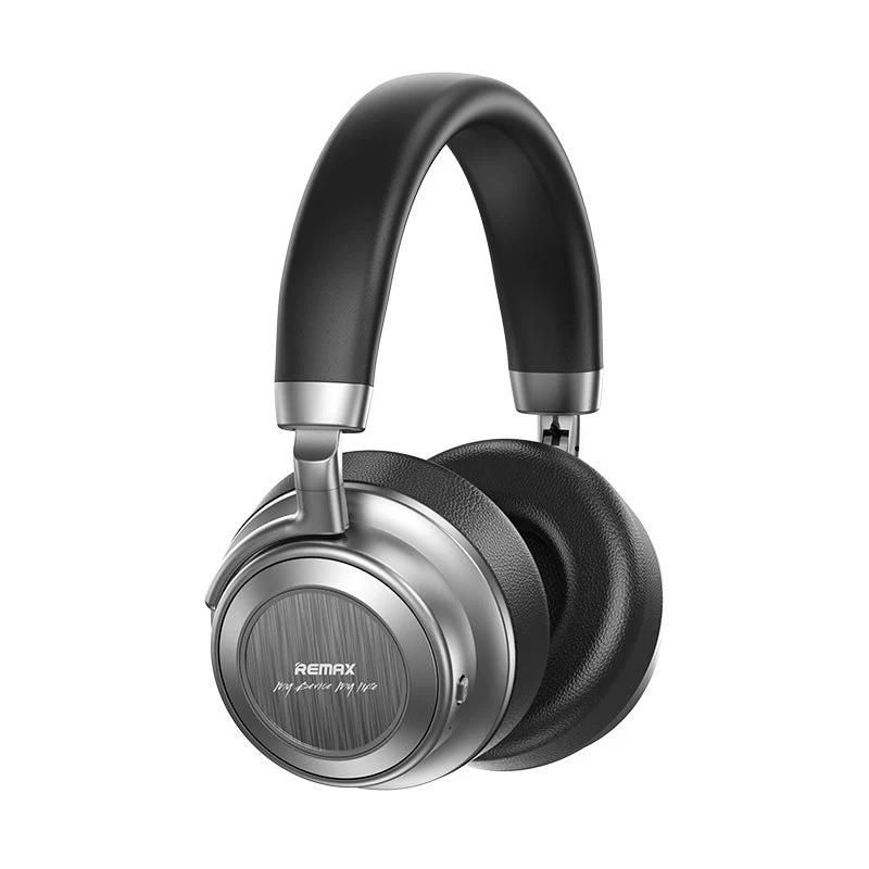 Remax Metal Wireless Headphones with Active Noise Cancellation - High-Fidelity Audio & Long-Lasting Comfort - Black