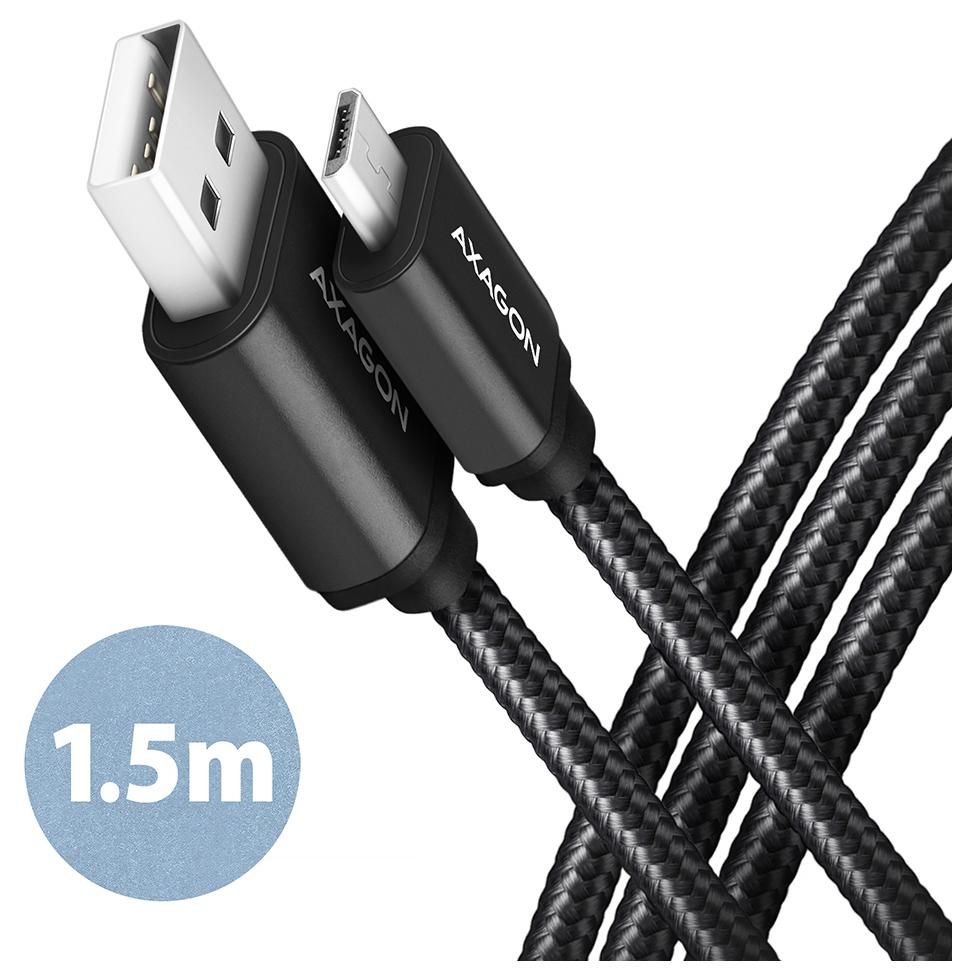 Axagon Micro-USB to USB Cable 2.0, 1.5m, Black