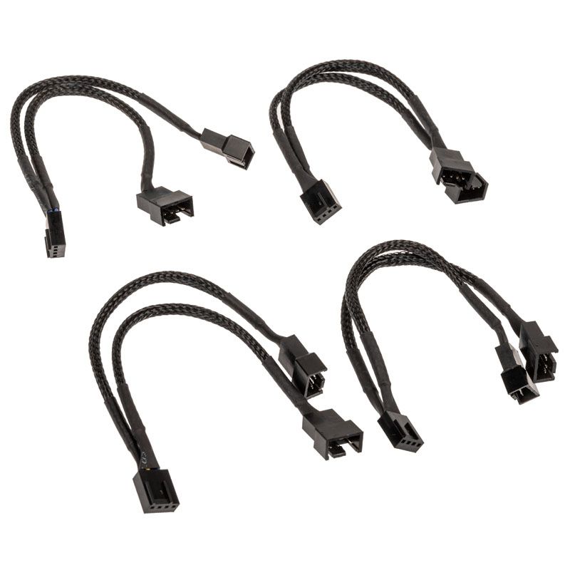 Akasa 4-Pack PWM Fan Splitter - Black