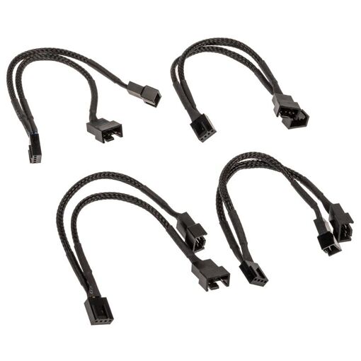 Splitteur de ventilateurs Akasa PWM, pack de 4 - Noir