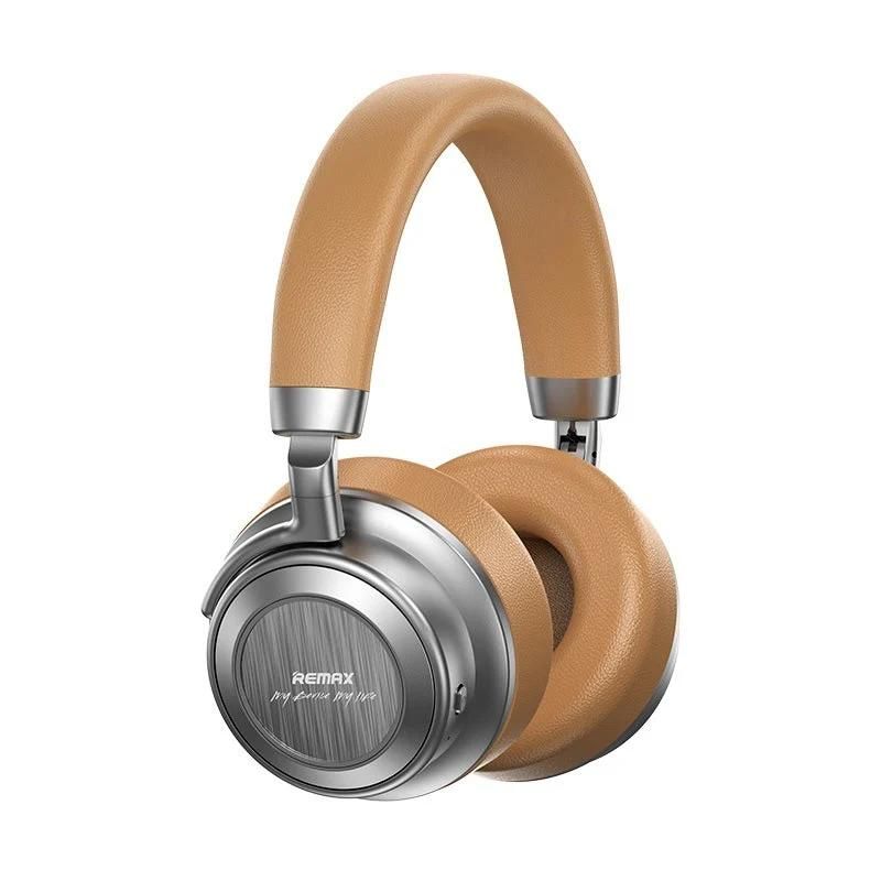 Remax Metal Wireless Headset with Active Noise Cancellation - Beige