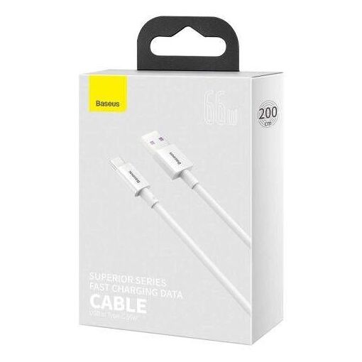 Cable de carga rápida Baseus Serie Superior Tipo-C 66W (11V/6A) 2m Blanco