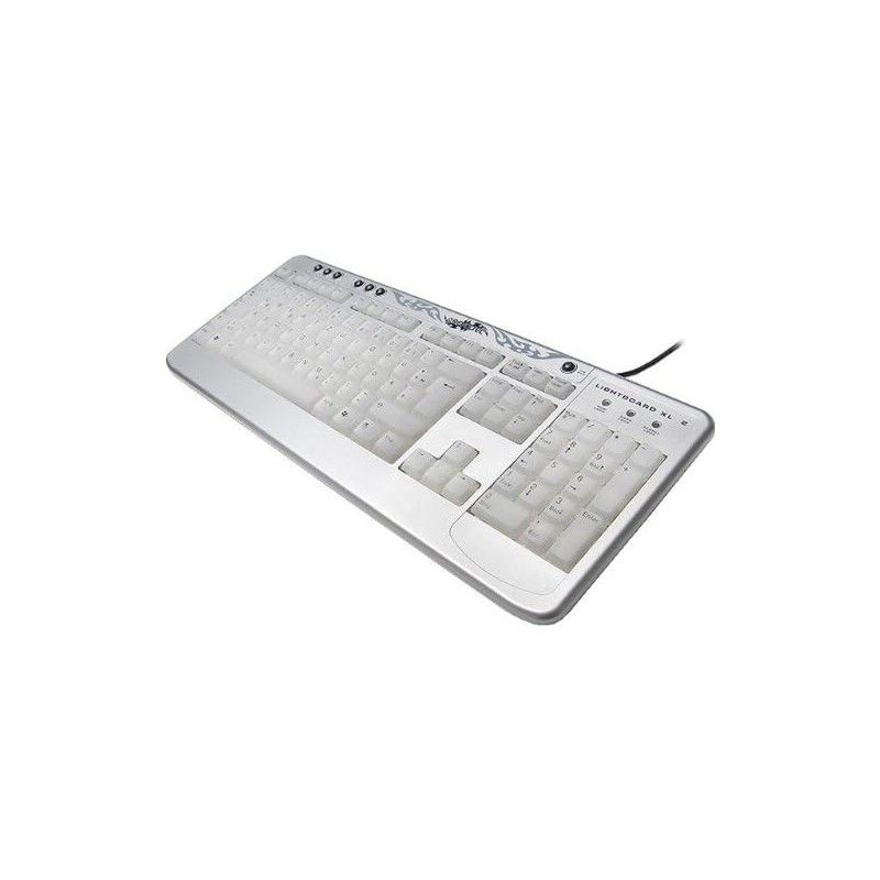 Revoltec Lumineux Lightboard XL 2 Keyboard, Silver