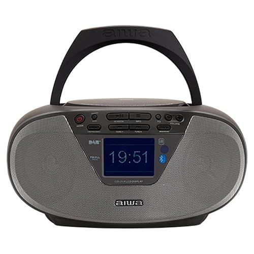 Boombox AIWA BBTU-500DAB/BK - Radio CD portátil con pantalla TFT-LCD de 2,4'', Bluetooth 5.0 y receptor DAB+