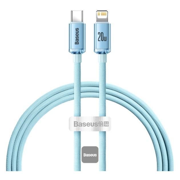 Cable Baseus Crystal Shine USB C a Lightning, 1,2 m, Púrpura