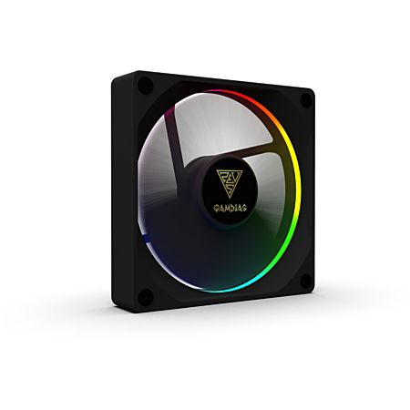 Ventilador de caja Gamdias Aeolus M3 RGB de 12 cm (Negro)