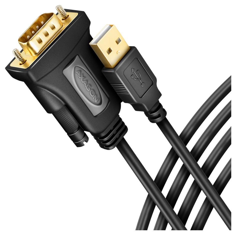 Axagon USB-A 2.0 to RS-232 DB9 Adapter Cable, 1.5m