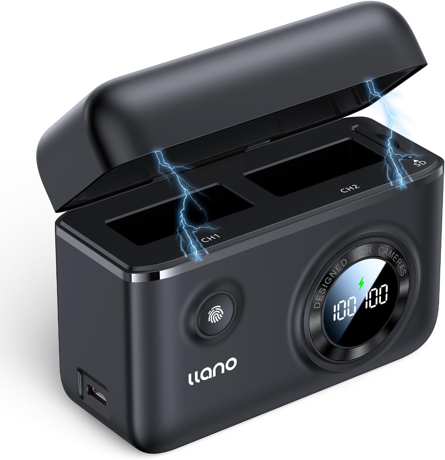 Cargador rápido de batería LP-E8 con 2 USB-C para Canon EOS 600D/700D/650D/550D Rebel T2i/T3i/T4i/T5i con pantalla inteligente