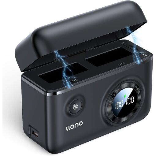 Cargador rápido de batería LP-E8 con 2 USB-C para Canon EOS 600D/700D/650D/550D Rebel T2i/T3i/T4i/T5i con pantalla inteligente