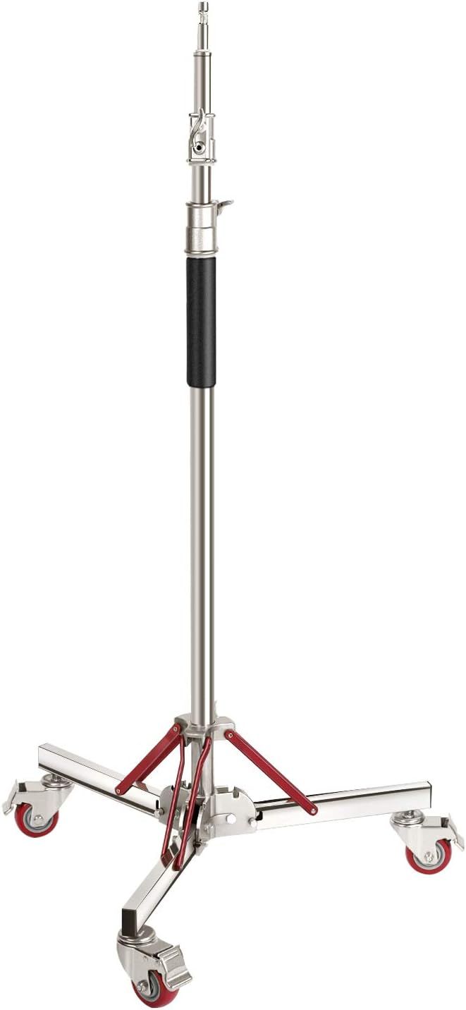 Neewer Professional Steel Tripod with Winch, Max Height 305 cm and Collapsed Height 120 cm for Photography Studio Reflector, Monolight, and Other Equipment