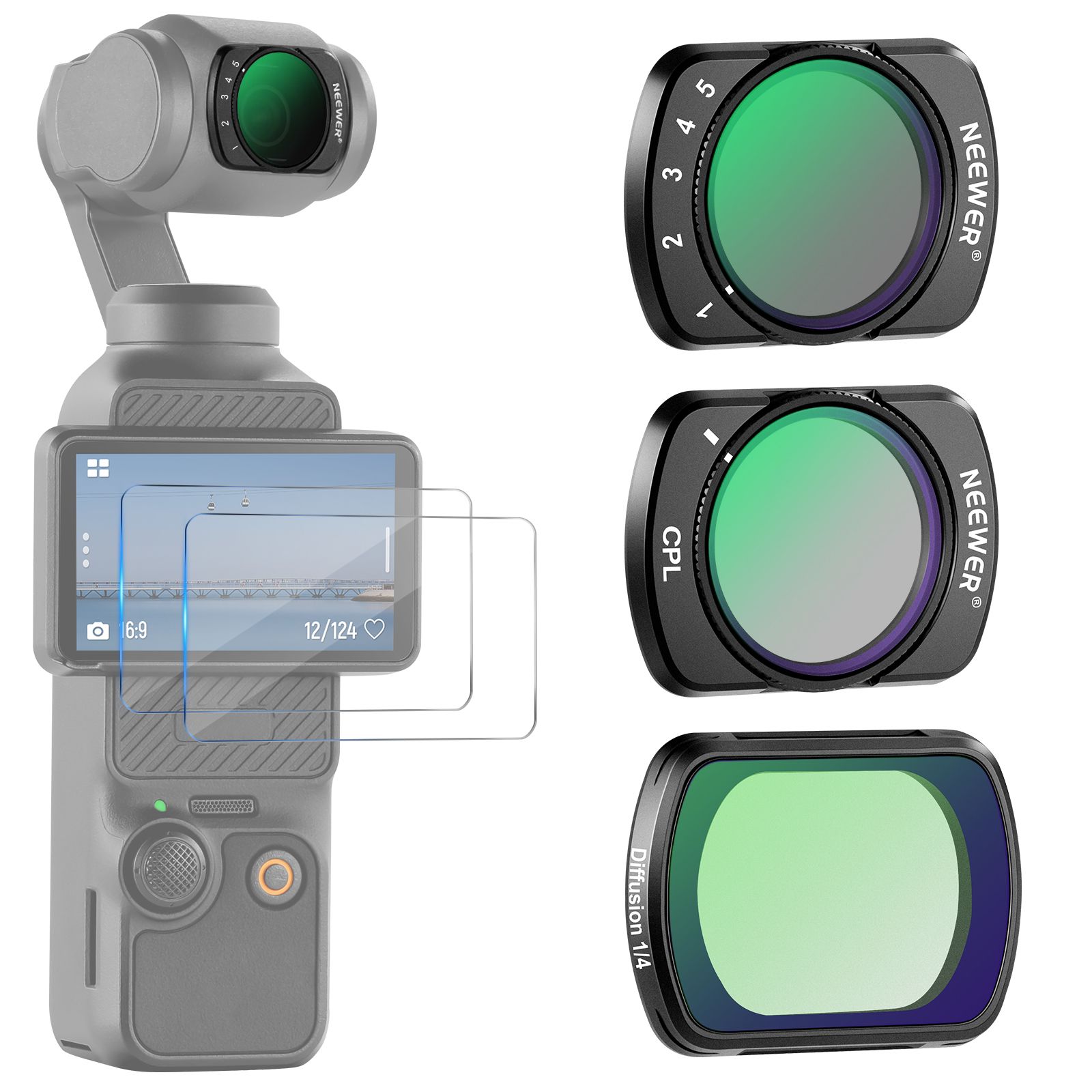 Kit de filtros magnéticos Neewer de 6 piezas para DJI Osmo Pocket 3
