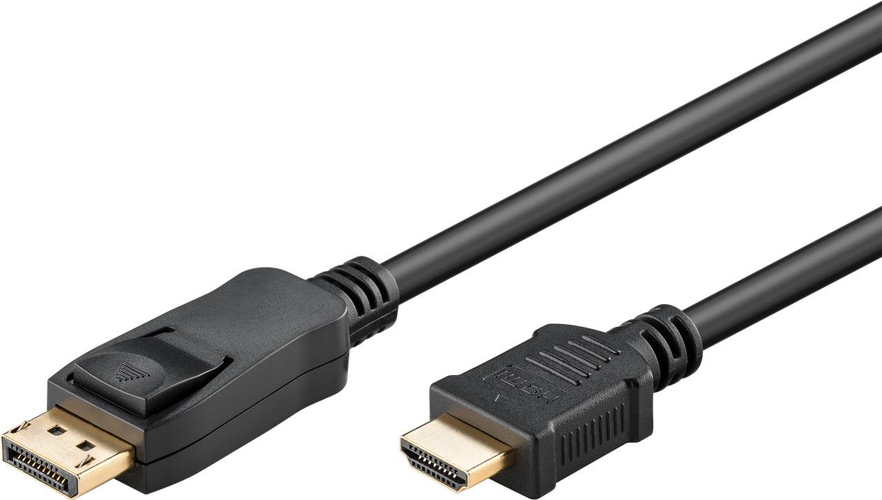 Cable y adaptador de vídeo Goobay 64837, 3 m, DisplayPort a HDMI Tipo A (Estándar), Negro
