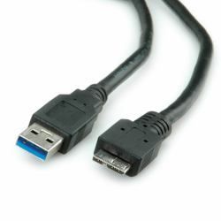Roline USB 3.2 Gen1 Cable, A to Micro-B, Black, 3m