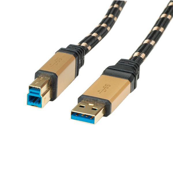 Roline Gold USB 3.0 Cable, Type A Male - B Male, 0.8m