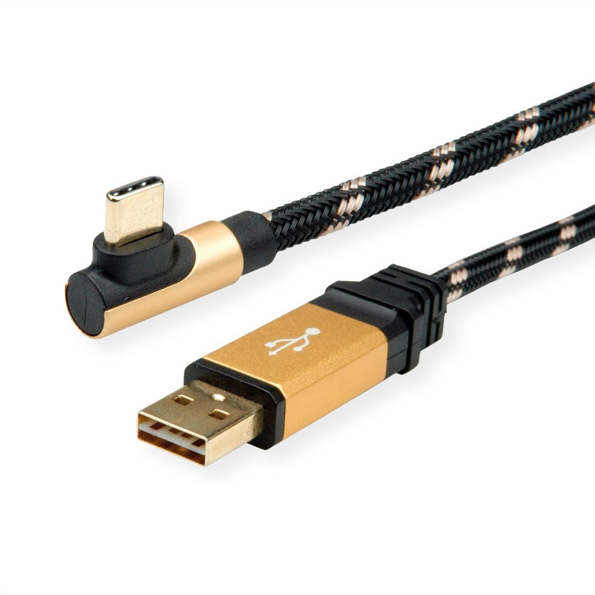 Roline 1.8m USB Cable Type-C to USB A, Gold Plated Contacts, Nylon Reinforced