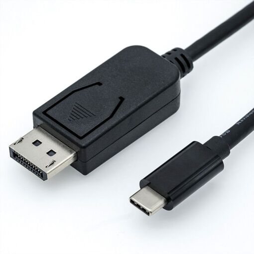 Roline DisplayPort to USB-C Cable and Adapter, 2m, Black