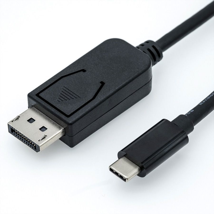 Roline DisplayPort to USB-C Cable and Adapter, 2m, Black
