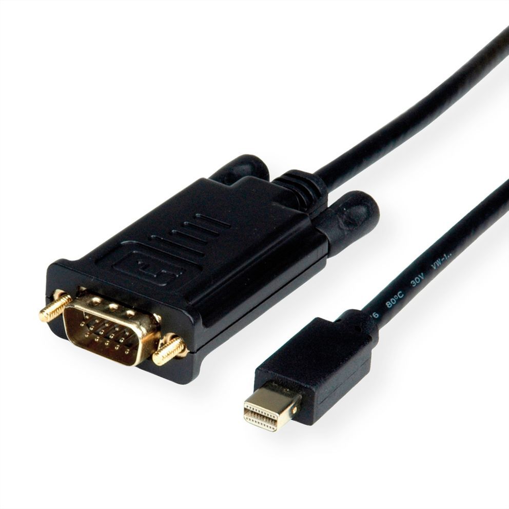 Roline 1M Mini DisplayPort to VGA (D-Sub) Cable Black