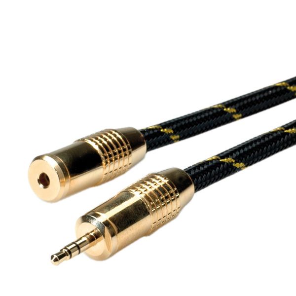 Roline Gold 3.5mm Audio Extension Cable M/F 5m