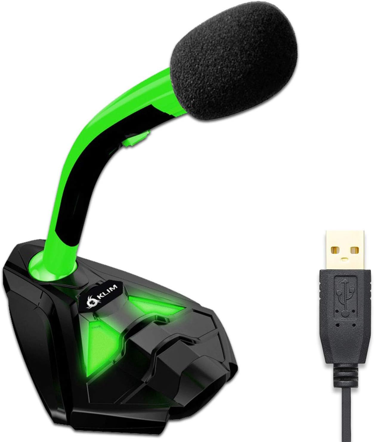 Microphone à voix SPIDER INSTINCT USB pour ordinateur - Microphone de bureau professionnel - Microphone pour gamers PC et PS4 - Nouvelle version - Vert