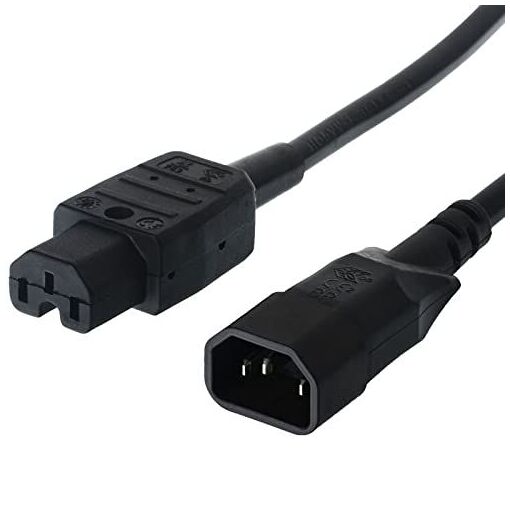 Cable Bachmann C14-C15, 1,5 m, 10 A, 3x1,5 mm², Negro