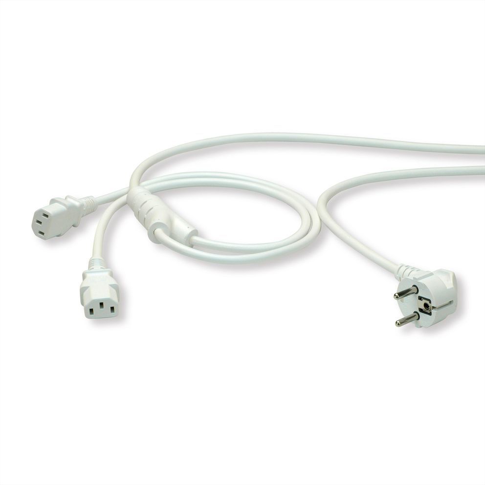 Roline Electric Cable, 2m, CEE7/7 to IEC C13, White