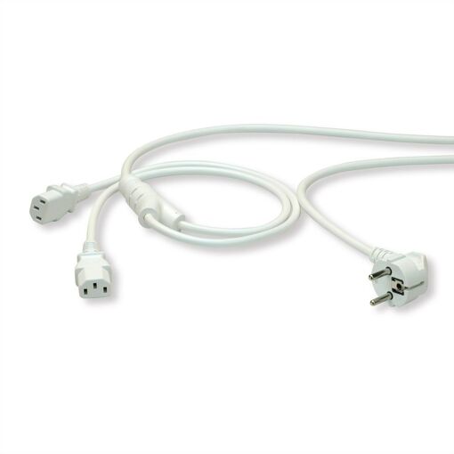 Cable eléctrico Roline, 2 m, CEE7/7 a IEC C13, Blanco