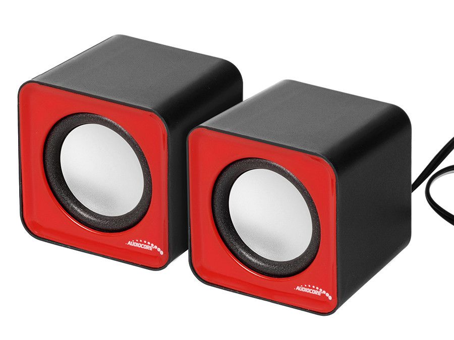 Audiocore 2-Way Headphones, Gray and Red