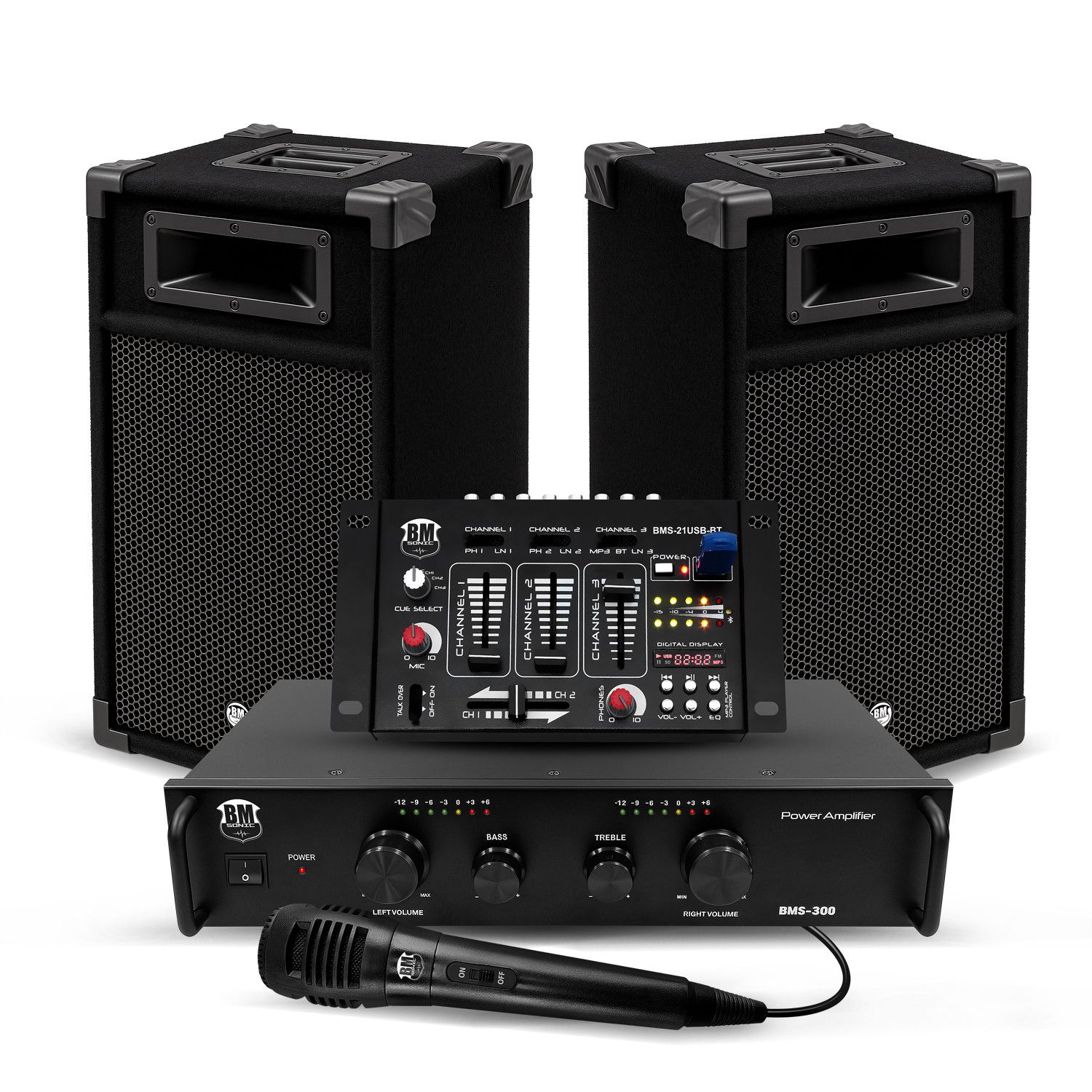 Bm Sonic BMS-DJ300-USB-BT Starter DJ Sound Kit