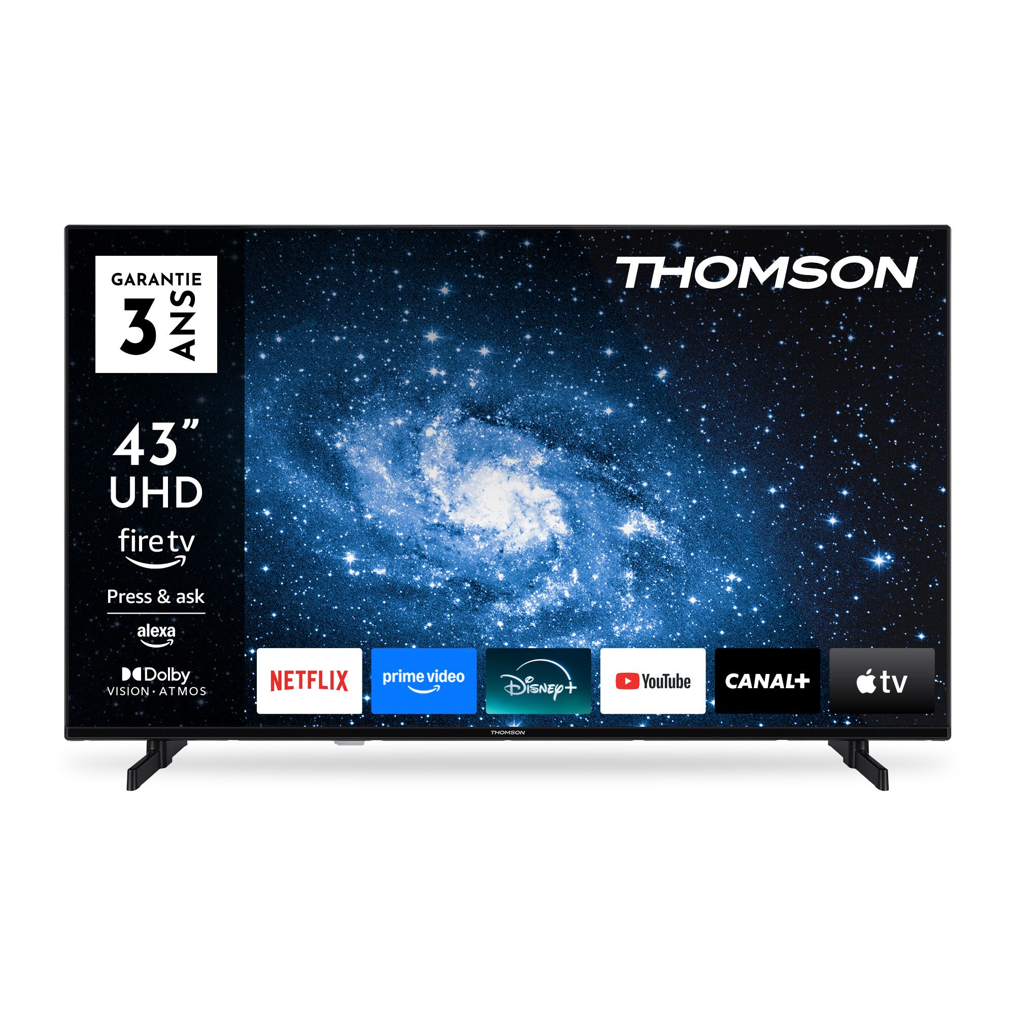 Thomson 43UF4S35 - 43-Inch UHD LED Fire TV with Voice Control Alexa, Bluetooth 5.0, HDMI, USB, AV in, CI+, USB