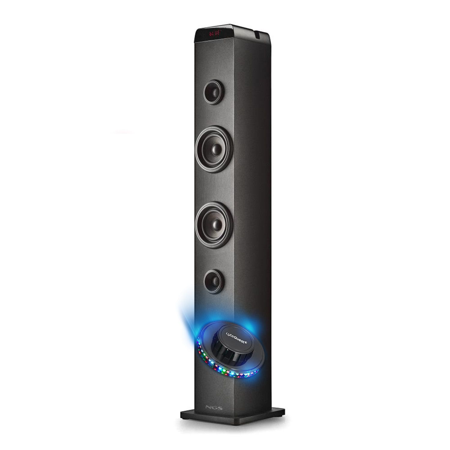 NGS SKYCHARMPRO 50W Sound Tower, Multi-Pairing, Bluetooth, USB, Optical Input, Microphone Input, UFO LED Light