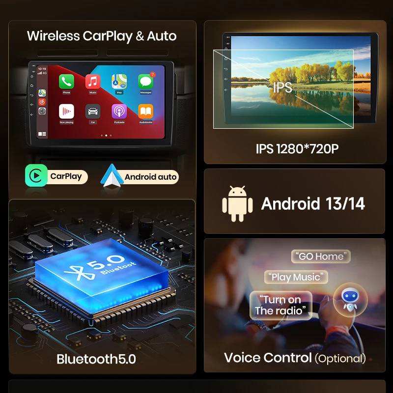 Junsun Android Auto 9-Inch Screen GPS Car Play with 8GB RAM + 256GB ROM (2007-2012 Trafic/Primastar/Vivaro)