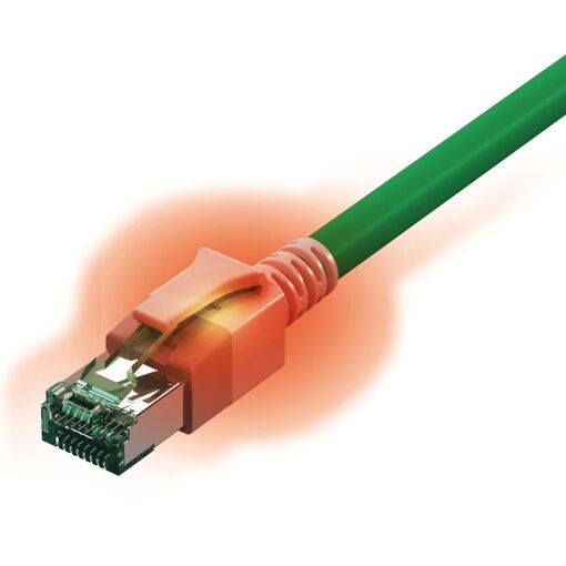 Sacon Cat6a Network Cable, Green, 3 ft (0.9m) S/FTP (S-STP)