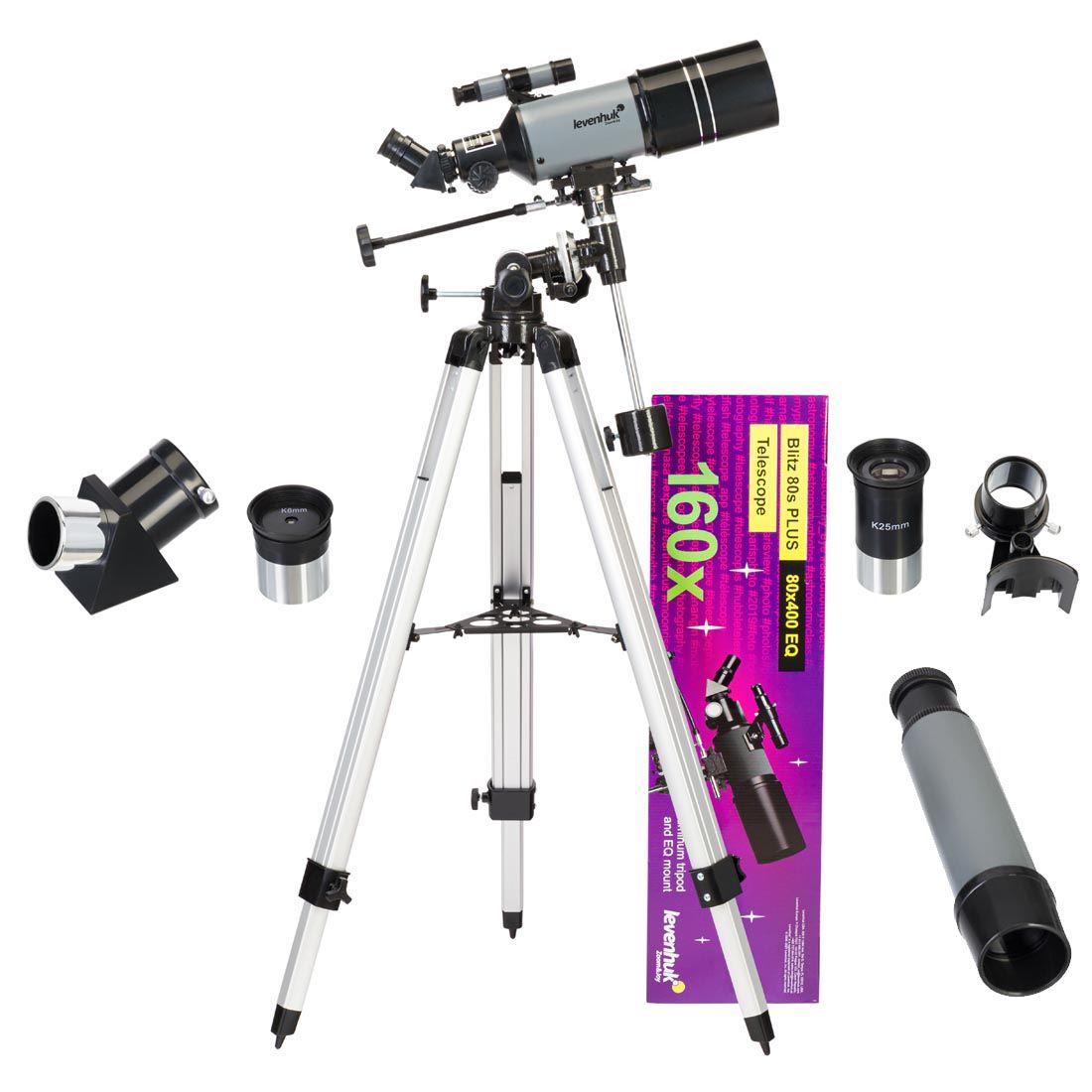 Levenhuk Blitz 80s Plus Achromatic Refractor Telescope