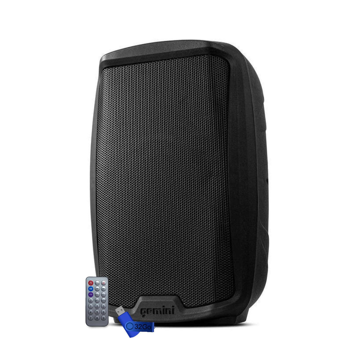 Gemini Sound AS-2112BT Bluetooth Speaker, 12'' Woofer 1500W DJ Speakers, Bluetooth SD USB FM XLR+USB 32G