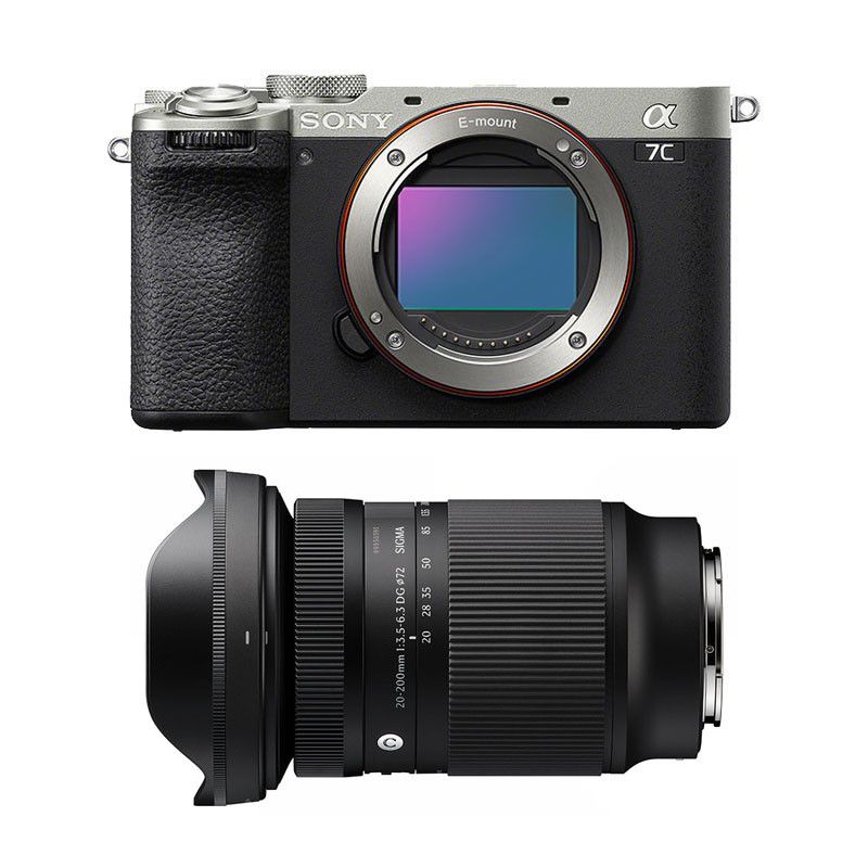 Sony Alpha 7C II Silver + Sigma 20-200mm f/3.5-6.3 Contemporary Lens, 3-Year Warranty