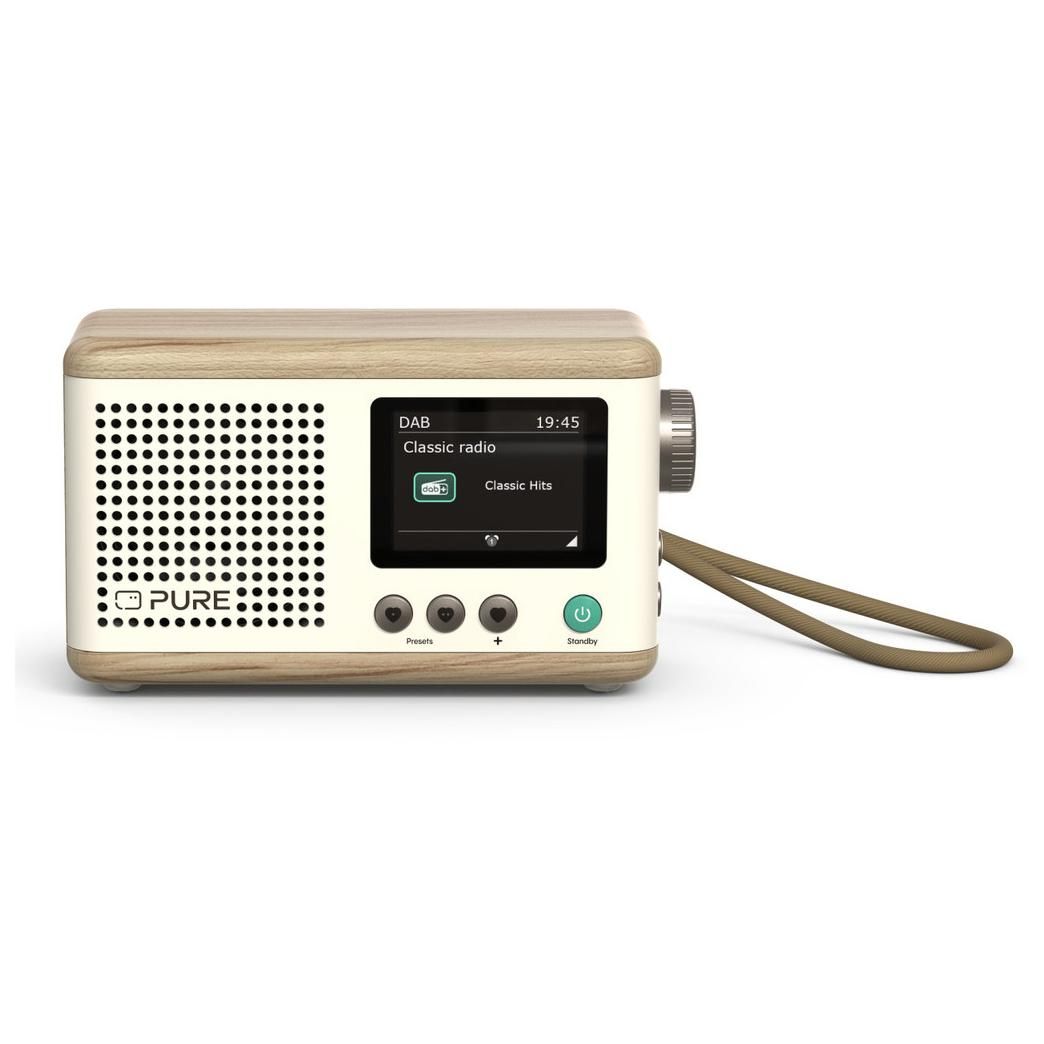 Radio Pure DAB+ Clásico Mini Portátil Digital Crema Madera