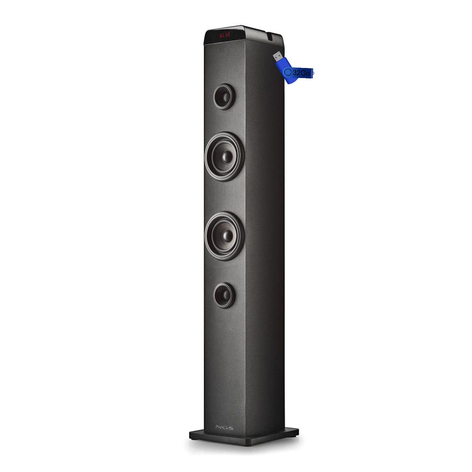 NGS SKYCHARMPRO Soundbar, Multiple Pairing Function, Bluetooth, USB, Optical Input, Microphone Jack + 32GB USB