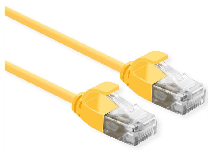 Roline Cat6a U/UTP Network Cable, Yellow, 0.5m