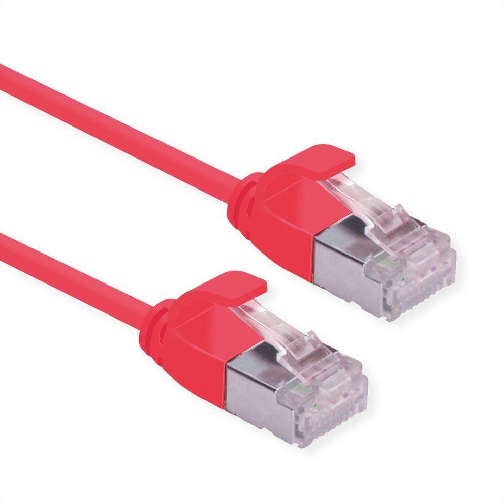 Roline Green Cat6a Network Cable, 3m, Red, U/FTP (STP) RJ-45