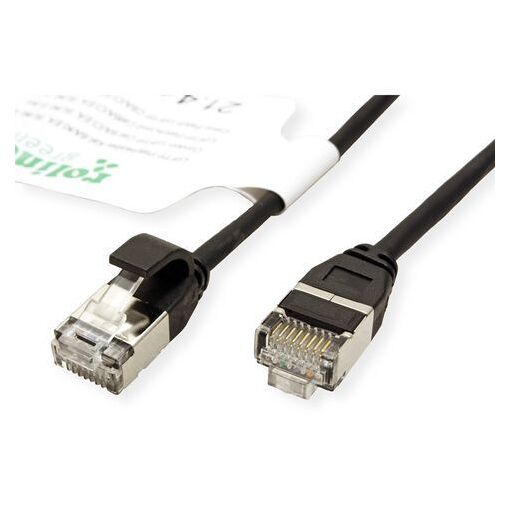 Câble réseau Roline Cat6a, 0,15 m, Noir