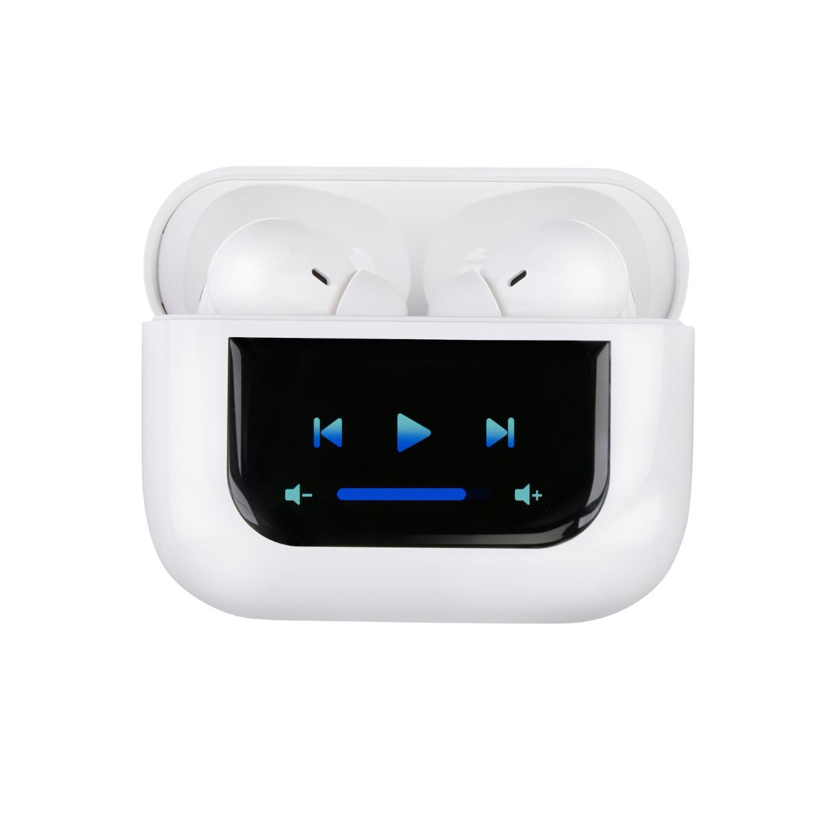 Ecouteurs sans fil Bluetooth Grundig 5.4 - Écouteurs intra-auriculaires avec microphone et réduction de bruit ANC - Étui de charge tactile avec affichage LED - Câble Type-C - Blanc