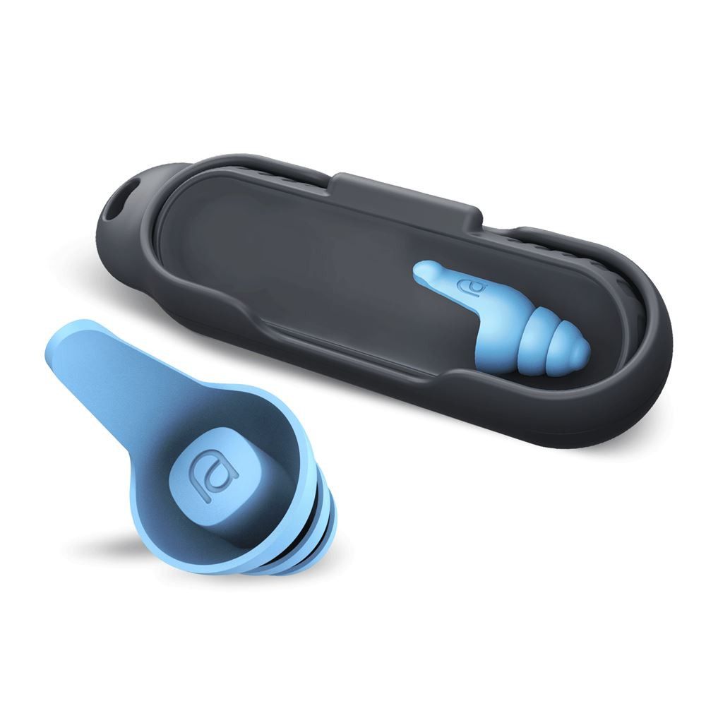 MIXX Audio Noise-Cancelling Earplugs, Blue and Black (Size: Medium, Capacity: 20 pairs)