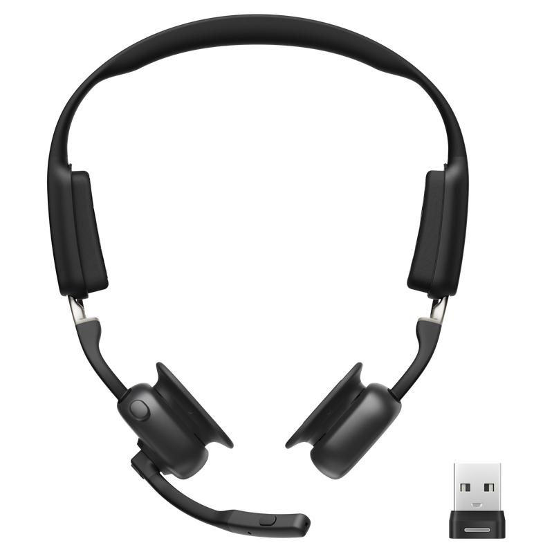 SHOKZ OpenMeet UC - Wireless Headset - Over-Ear - Vertical - Bluetooth - Black - Zoom Certified