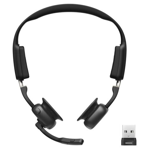 SHOKZ OpenMeet UC - Auricular inalámbrico - De oreja abierta - Vertical - Bluetooth - Negro - Certificado Zoom